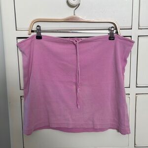 Hot pink drawstring knit skirt